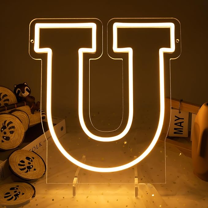 Light Up Letters U, Led Marquee Letter Lights Neon Sign, 13.9" Height by MissAudrey