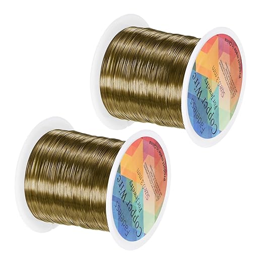 2-Rolls 0.3mm Jewelry Wire, 28 Gauge 328FT Craft Wire Copper Beading Wire by MMETERXITY