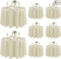 Fitable 8 Pack Round Tablecloths: Stain Resistant Wrinkle Free Circle Table by Fitable