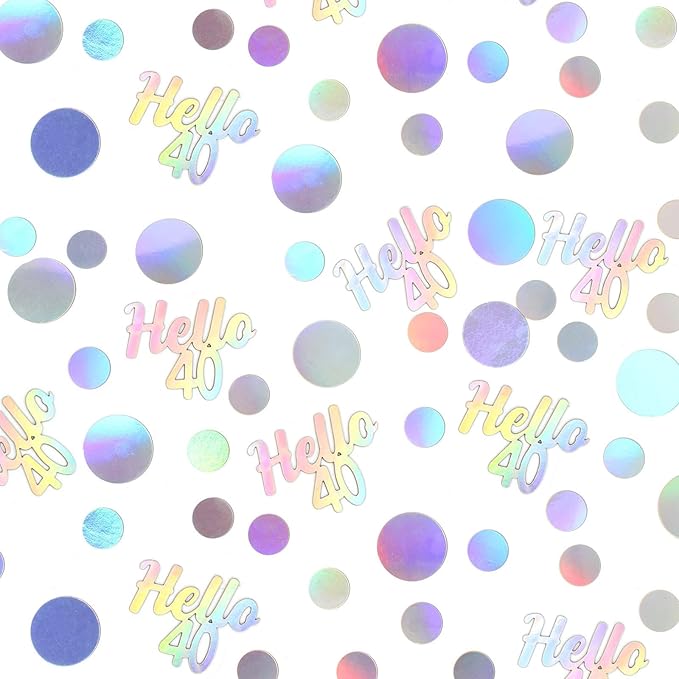 40th Birthday Confetti for Table Iridescent Birthday Party Decorations for Her - Image 6