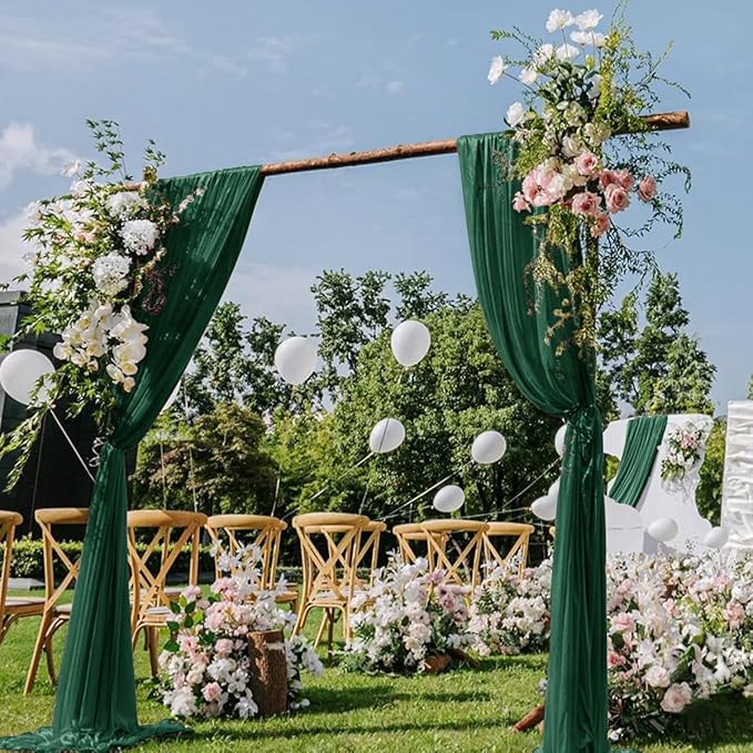 Emerald Green Wedding Arch Draping Fabric 29" x 20 FT Wedding Drapes by DeZerlor