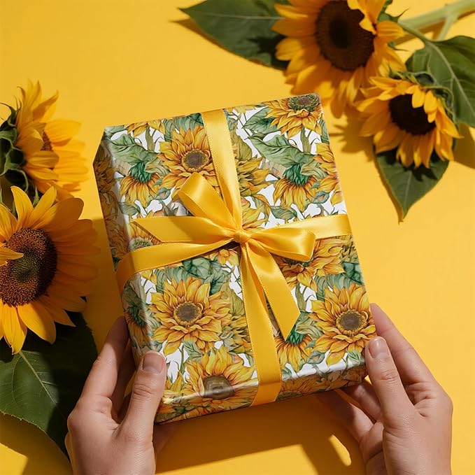 RUSPEPA Sunflower Wrapping Paper Roll - Image 5