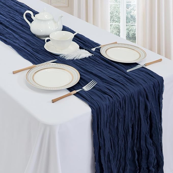 12 Pack Navy Blue Cheesecloth Table Runner 10ft Boho Gauze Fabric Cheese Cloth - Image 3