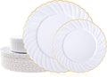 U-QE 60 Pcs White Plastic Plates by U-QE