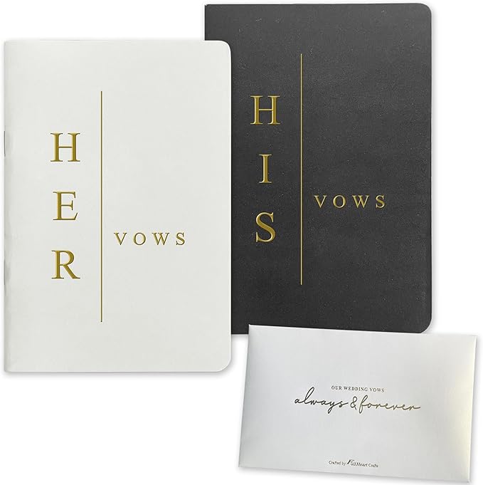 Vow Books His and Hers Soft Touch Gold Foil Engraving Vow Books Wedding by WeddingGiftsWedding