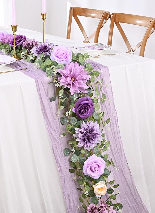 Waipfaru Flower Garland, 6.07Ft Eucalyptus Garland by Waipfaru