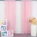 DUOBAO Pink Chiffon Backdrop Curtain-2 Panels 29x96-Inch Wedding Backdrop by DUOBAO
