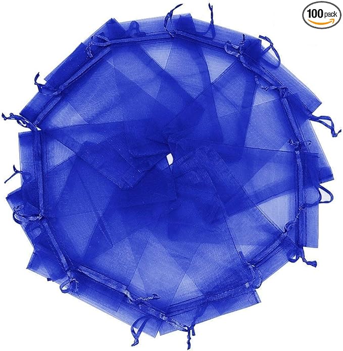 Wudygirl 100pcs 5X7 Blue Organza Bags by Wudygirl