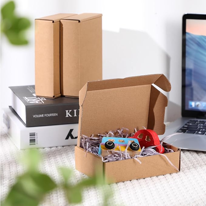Qilery 100 Pcs Shipping Boxes Cardboard Gift Corrugated Cardboard Brown Boxes - Image 4
