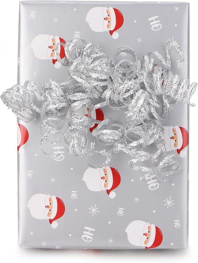 6" Metallic Silver Christmas Curly Ribbon Bows - Image 7
