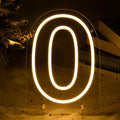Number 0 LED Neon Sign Backdrop Birthday Party Decoration, 11.3" Height Warm by MissAudrey