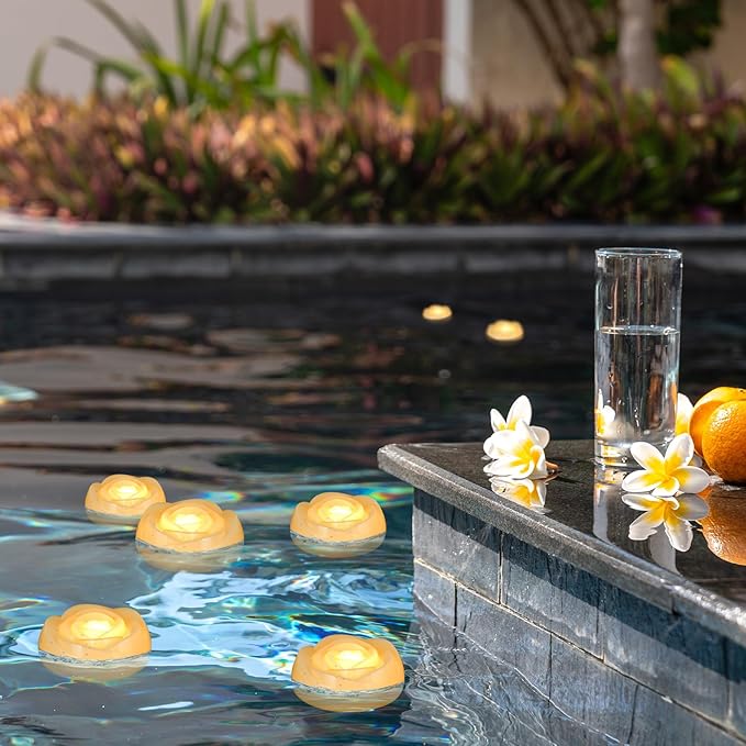 Enido Flameless LED Floating Candles Battery Operated Waterproof Outdoor - Image 3