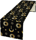 Magic Gold Sun Moon Stars Table Runner Mystical Farmhouse Rustic TableRunner by ShiTingYu