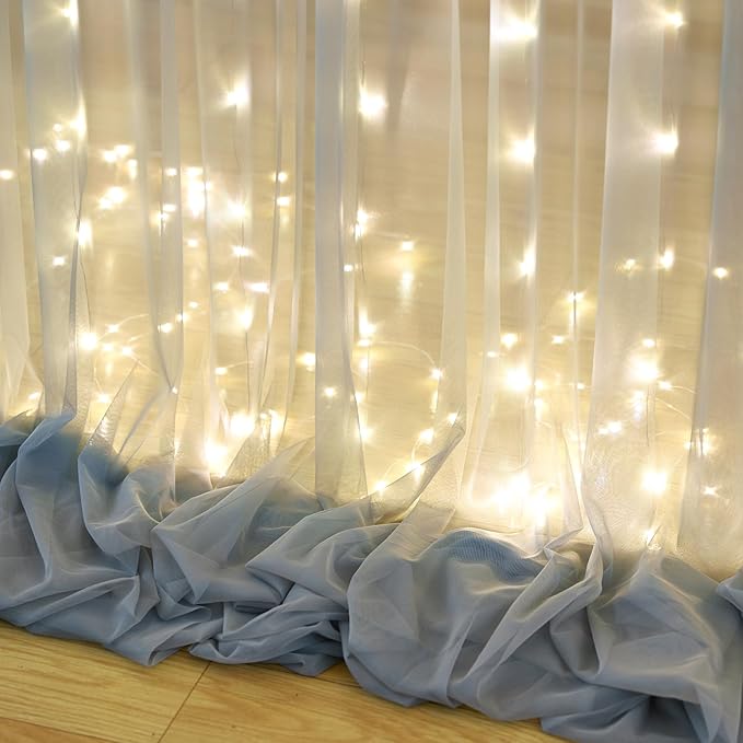 Silver Grey Tulle Backdrop Curtain - Image 7