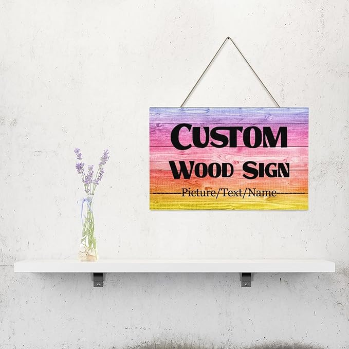 Custom Wood Sign With Hanging String, Personalized Wooden Name With Text Logo - Image 5