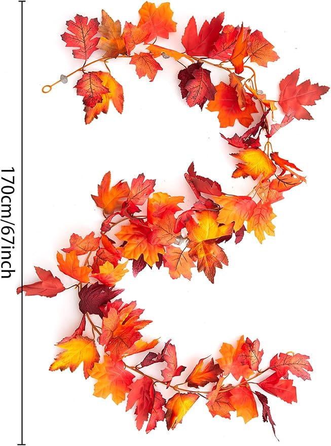 Party Joy 6PCS Artificial Maple Leaf Garland - Image 2