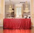 SquarePie Sequin Tablecloth 90 x 132 Inch Red Sparkly Table Linen by SquarePie