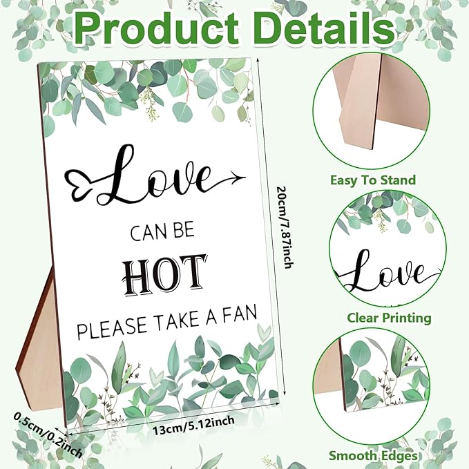 60Pcs Wedding Fan Gifts for Guests Greenery Handheld Fan - Image 4