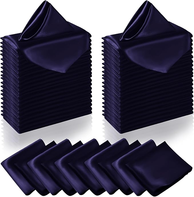 Manyshofu 60 Pieces Purple Satin Napkins by Manyshofu