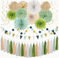 Sage-Olive Green Gold Brown Boho Party-Decorations by Hugtmr