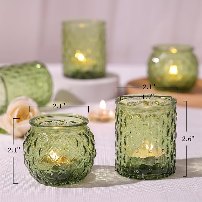 36pcs Assorted Green Votive Candle Holders, Tea Lights Candle Holder - Image 2
