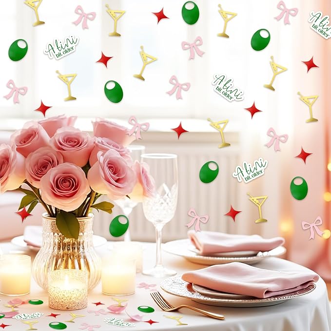 250Pcs A Tini Bit Older Party Decoration Martini Olive Bow Table Confetti 5 - Image 5
