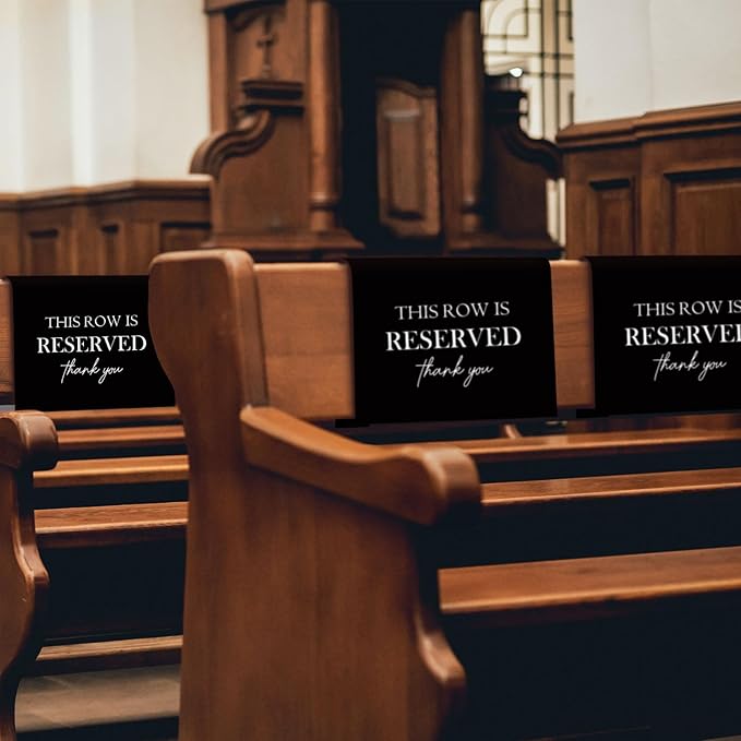 Reserved Seating Chair Signs, This Row Is Reserved Pew Cloths Seating - Image 3