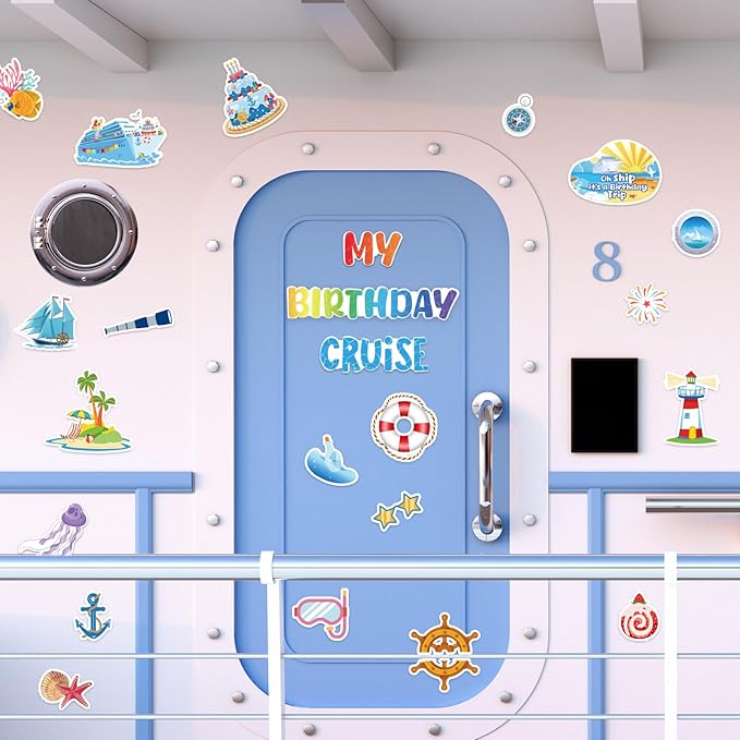 26 Pcs Birthday Cruise Door Decorations Magnetic, Funny Cruise Ship Sea - Image 4