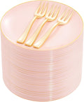 Festiva 200Pcs Pink Gold Cake Plates 6.3" by Festiva