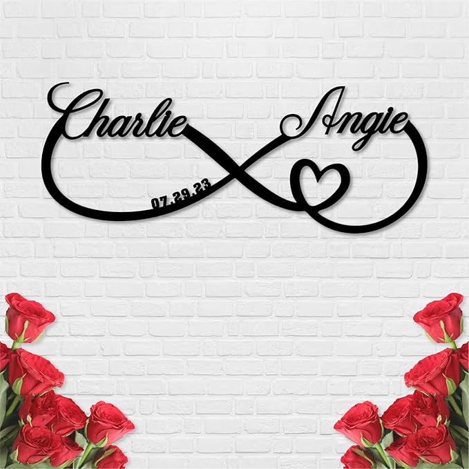 Personalized Custom Infinity Heart Sign, Metal Infinity Sign, Infinity Heart by Monlyey