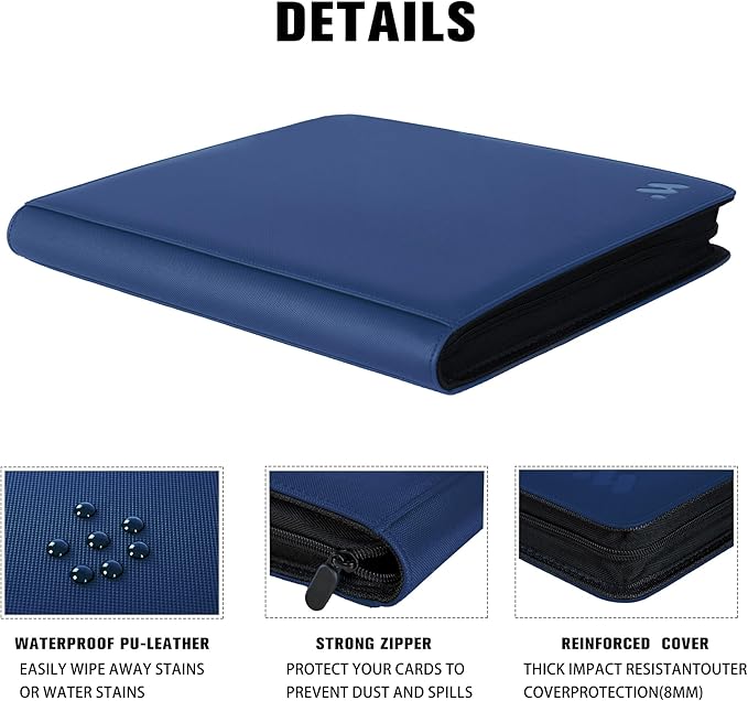 Premium 1000+ Pockets Card Binder, 16 Pockets Trading Card Binder Ringless Side - Image 5