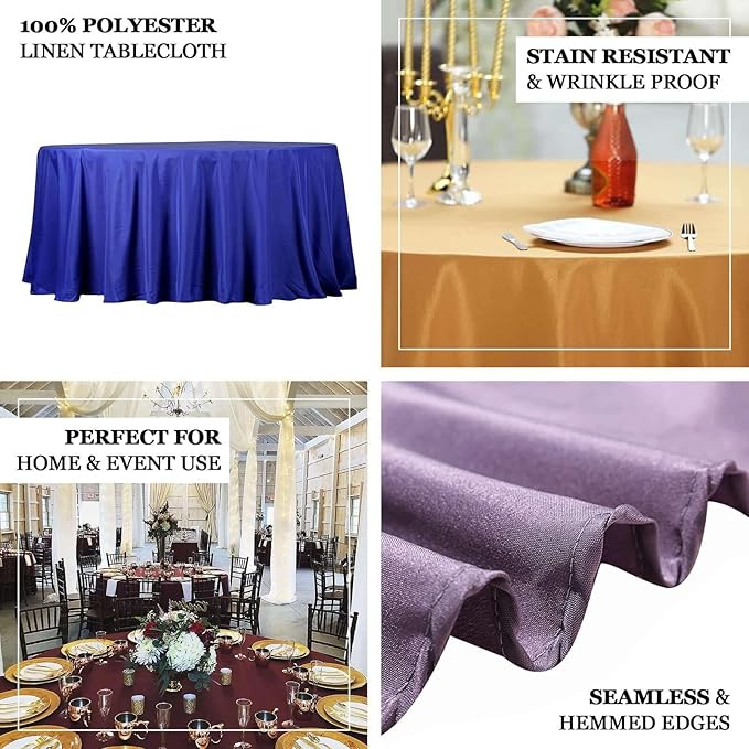 Efavormart Round Tablecloth, 132 Inch Stain & Wrinkle Resistant Washable Table - Image 4