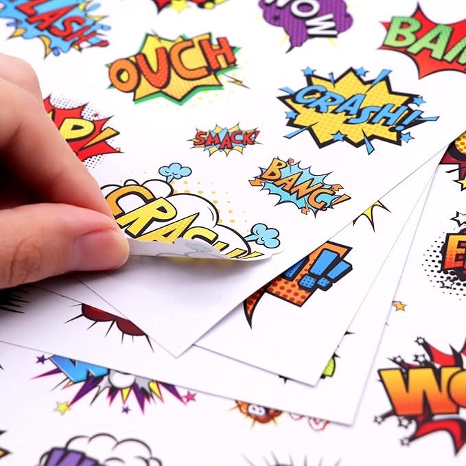 Cool Superhero Stickers 615 Count Boom Party Favors Goodie Gifts Bags Decor - Image 4