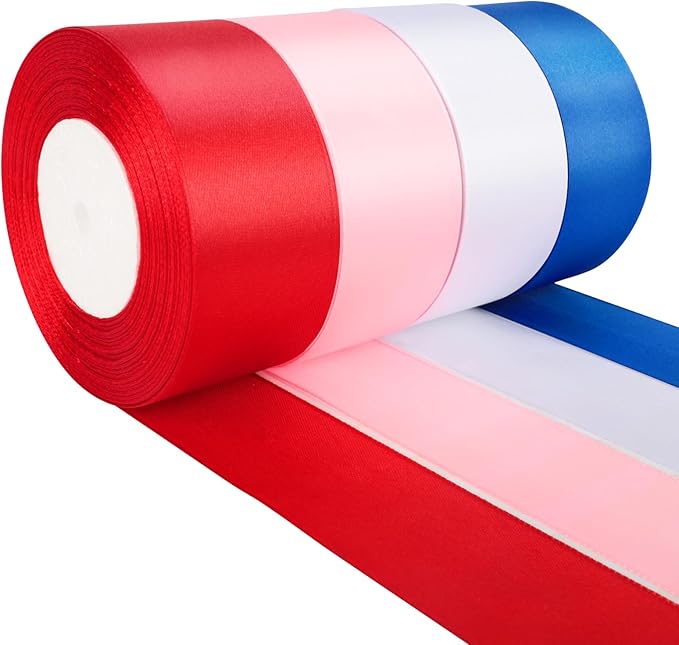 NESCCI 100 Yards Ribbon, 1-1/2 Inch Satin Ribbon, Single Face Satin Ribbons by NESCCI