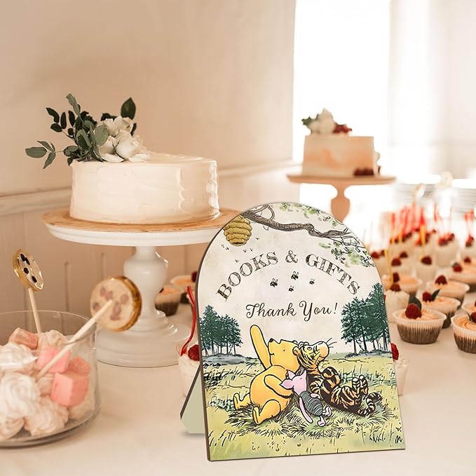 Winnie Books and Gifts Sign, Classic Winnie Thank You Wooden Sign, Bridal - Image 3