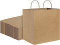 BagDream Brown Paper Bags With Handles 12x7x12 100Pcs by BagDream