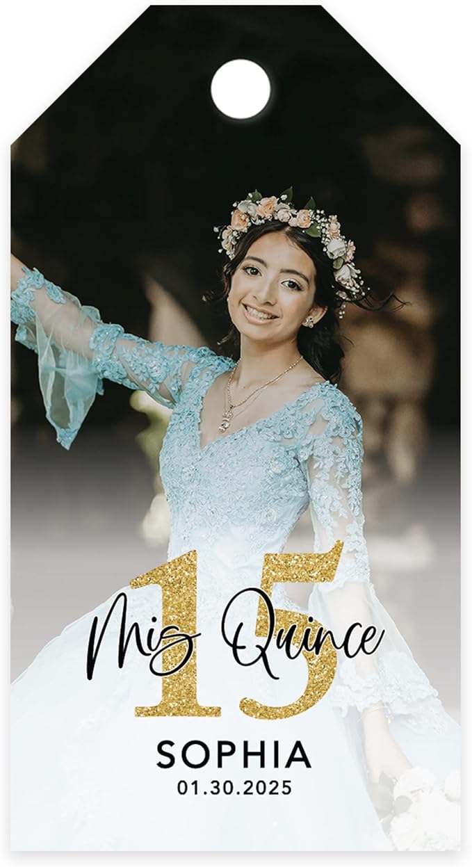 Andaz Press 40-Pack Personalized Quinceañera Favor Tags by AndazPress