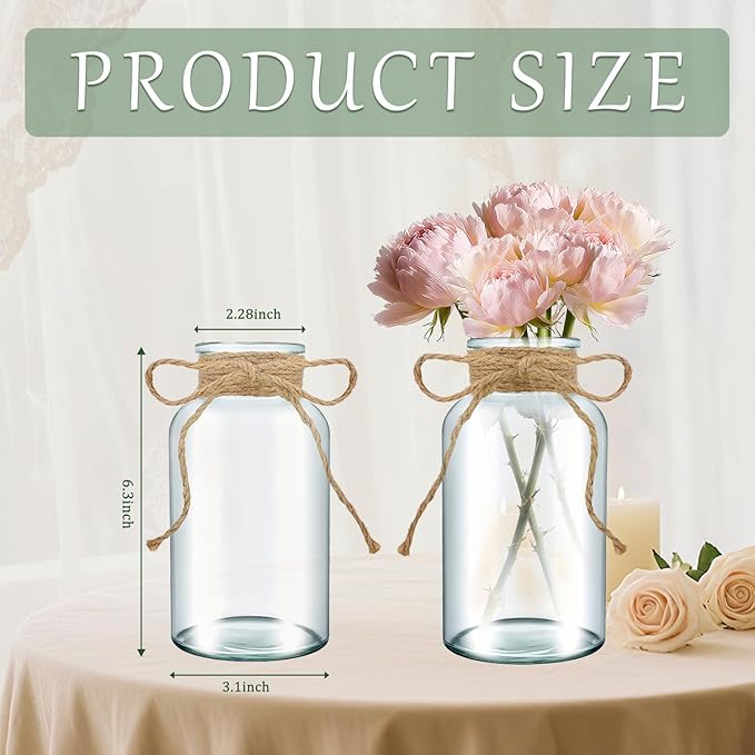 6PCS Transparent Glass Flower Vases - Image 3