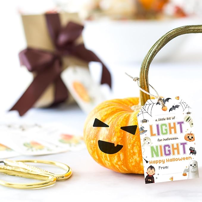 50pcs Halloween Glow Stick Holder Tags, A Little Bit of Light - Image 5