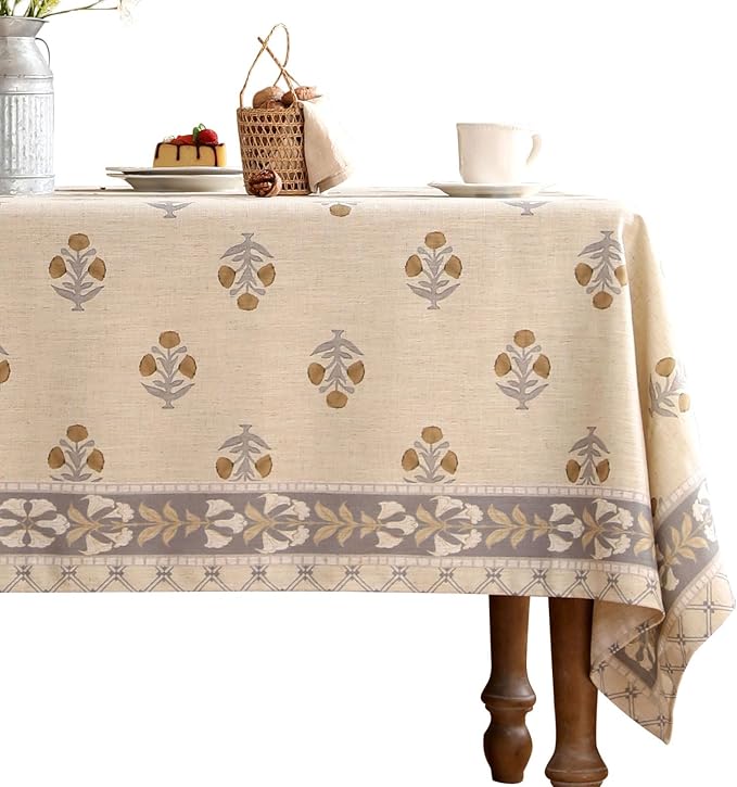patdrea Designer French Beige Tablecloth by Welcometopatdrea