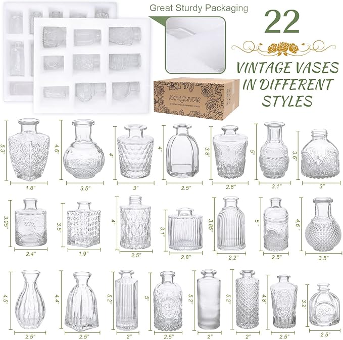 Glass Bud Vase Set of 22, Small Vases - Image 6
