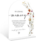 Boho Floral In Loving Memory Sign, 6 x 8 Inch White Arch Acrylic Wedding Sign by Qoqxjodd