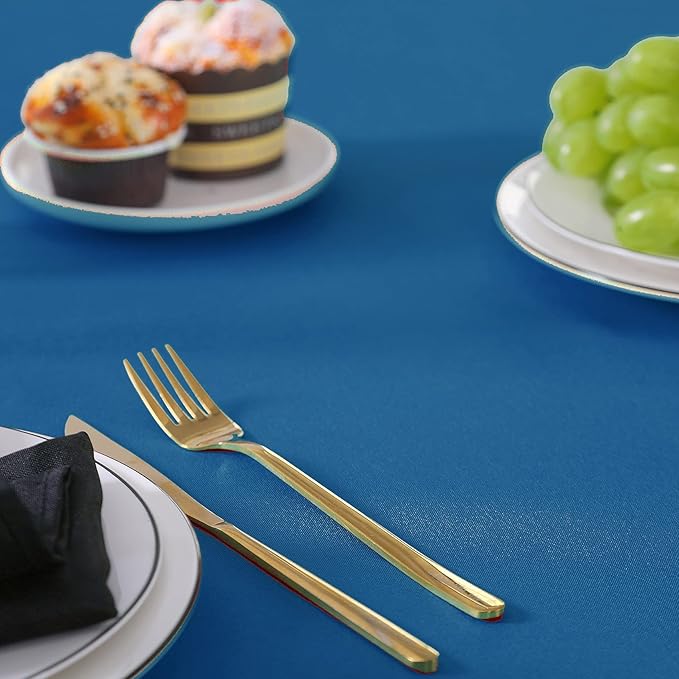 60 inch Round Tablecloth Washable Polyester Table Cloth Decorative Table Cover - Image 5