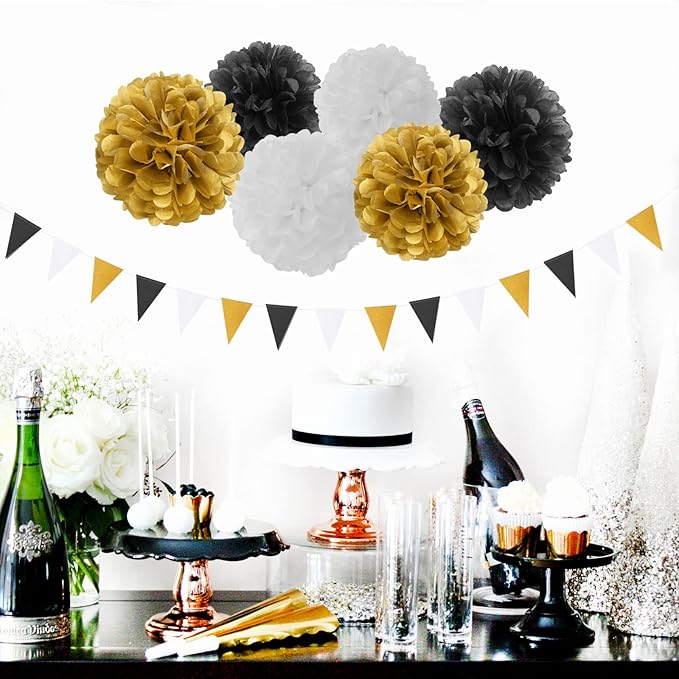 Black Gold Graduation Party Decorations - Image 5