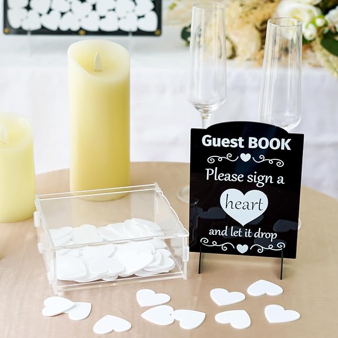 AerWo Wedding Guest Book Alternative, Acrylic Guest Book Wedding Reception - Image 5