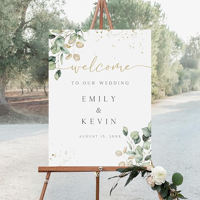 Welcome Wedding Sign Personalized, Pole Mount by CENOVACY