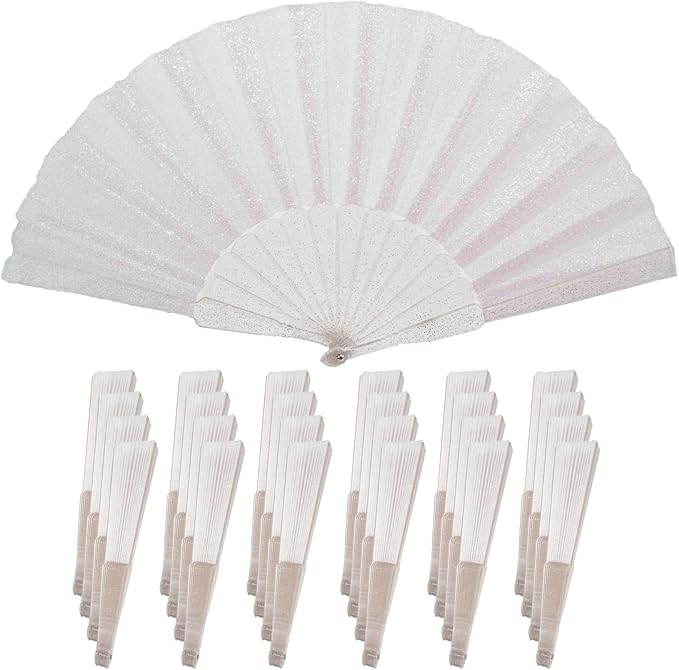 24 Pack Handheld Fan, Folding Hand Glitter fan by SiissaPeksid