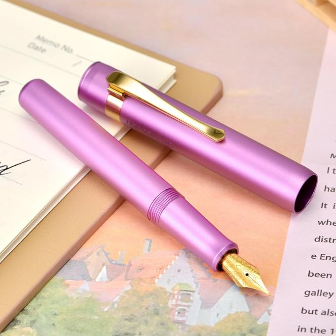 Hongdian M2 Black Forest Mini Fountain Pen, Fine Soft Golden Nib & Sleek Shape - Image 8