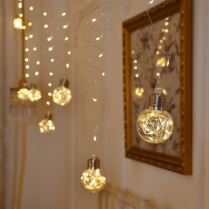 YOLIGHT Wishing Ball Curtain Lights 200 LED Window Curtain String Lights - Image 5