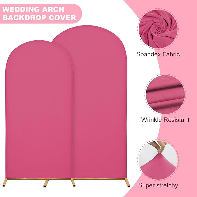 Wedding Arch Covers Arch Backdrop Cover Arch Stand Covers 7.2FT 6.6FT 6FT Set - Image 4